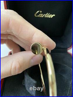CARTIER 18k Yellow Gold Diamond Juste un Clou Nail Bracelet Size 17