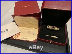 CARTIER Love Bracelet 18k yellow Gold Sz 16 100% Authentic! New System