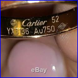 CARTIER Love Ring 18K Yellow Gold Size 52 US 6