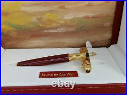 CARTIER Pasha de Cartier Burgundy Red and Gold Fountain Pen