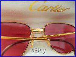 CARTIER Romance Gold Mint Condition 54mm Lenses Vintage Sunglasses France 18k