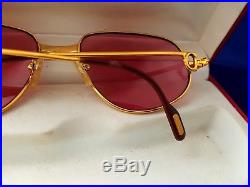 CARTIER Romance Gold Mint Condition 54mm Lenses Vintage Sunglasses France 18k