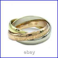 CARTIER Trinity Ring 18K (750) Yellow Gold Pink Gold white gold Used #52 #12