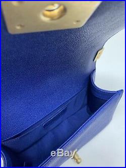 CHANEL BOY BAG SMALL DARK BLUE CAVIAR WithAGED GOLD HARDWARE NEW CROSSBODY 19A