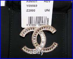 CHANEL Baguette Crystal CC Gold Brooch Pin 100% Authentic NWT