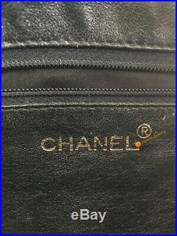 CHANEL Black Caviar Leather Rectangle Camera Mini Flap Crossbody Gold HDW RARE