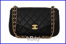 CHANEL Black Leather Quilted Classic Flap 24K Gold CC Shoulder Bag