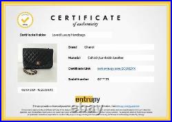 CHANEL Black Leather Rectangular Flap 24K Gold CC Crossbody Shoulder Bag