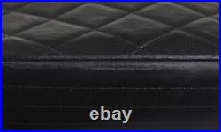 CHANEL Black Leather Rectangular Flap 24K Gold CC Shoulder Bag