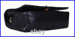 CHANEL Black Leather Rectangular Mini Classic Flap 24K Gold CC Shoulder Bag