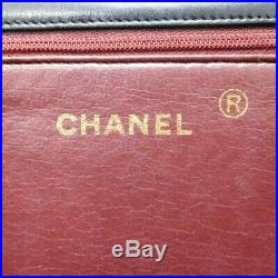 CHANEL Black Quilted Pushlock Flap Lambskin Matelasse Chain Shoulder Bag France