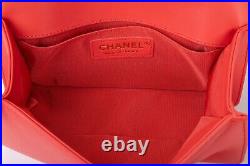 CHANEL Boy Chevron Coral Red Leather Flap Boy Bag Handbag GHW NWT