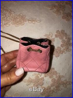 CHANEL CC 1990s Pink Leather Micro Quilted Bag