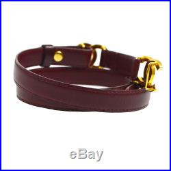 CHANEL CC Buckle Belt Bordeaux Gold Leather Vintage 65/26 Authentic AK35556h