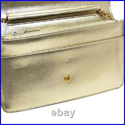 CHANEL CC Chain Shoulder Wallet Bag 12042341 Purse Gold Leather Vintage A41608e