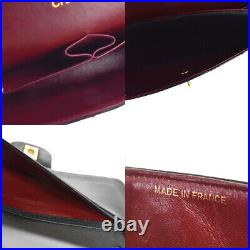 CHANEL CC Double Flap Matelasse Chain Shoulder Bag Leather Black Gold 331LB534
