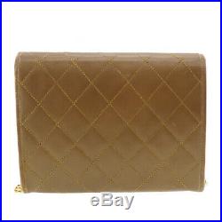 CHANEL CC Logo Chain Shoulder Bag Gold Leather France Vintage Authentic #BB464 W