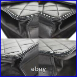 CHANEL CC Logo Matelasse Chain Shoulder Bag Leather Black Gold Vintage 683LB451