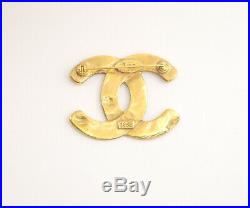CHANEL CC Logo Mesh Brooch Gold Tone Pin withBOX v1866
