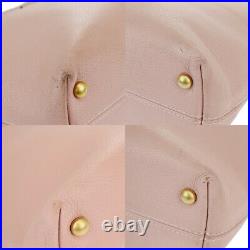 CHANEL CC Logo Shoulder Tote Bag Caviar Skin Leather Pink Gold France 16BT878