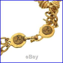 CHANEL CC Logos Coin charm Necklace / choker Gold Tone Vintage RARE