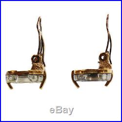 CHANEL CC Logos Earrings Clear Gold Plated Clip-On 02 A Vintage Auth #AB295 I