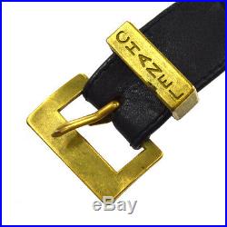 CHANEL CC Logos Gold Chain Bangle Leather Accessories 94A Authentic AK43556