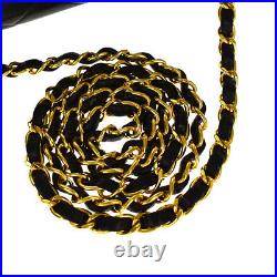 CHANEL CC Matelasse Diana Chain Shoulder Bag Leather Black Gold Vintage 865LB408