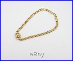 CHANEL CC Turnlock Chain Necklace Rhinestone Gold Tone Vintage v1812