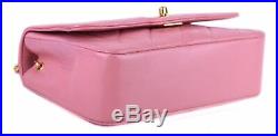 CHANEL Diana Flap Pink Quilted Leather Gold Chain Crossbody Shoulder Bag Purse