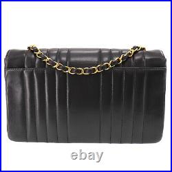 CHANEL Mademoiselle Chain Shoulder Bag Black Leather France Authentic #NN73 O