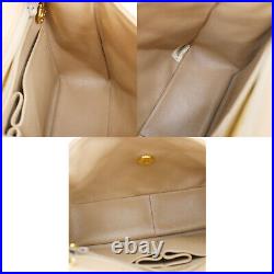 CHANEL Matelasse Chain Shoulder Bag Beige Leather Vintage Authentic #RR553 Y