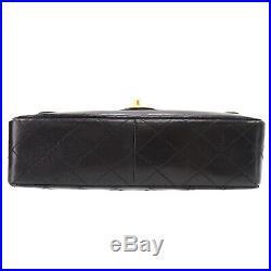 CHANEL Matelasse Chain Shoulder Bag Black Leather Vintage Authentic #ZZ419 O