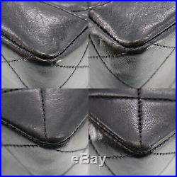CHANEL Matelasse Chain Shoulder Bag Black Leather Vintage Authentic #ZZ419 O
