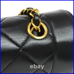 CHANEL Medium Diana CC Single Chain Shoulder Bag Black Leather VTG AK35517e