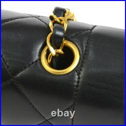 CHANEL Medium Diana CC Single Chain Shoulder Bag Black Leather Vintage AK35518b