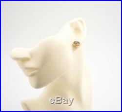 CHANEL Mini CC Logos Crystal Stud Earrings Gold & Blue Rhinestone 01P v727