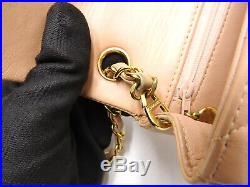 CHANEL Mini Matelasse 17 Single Flap Chain Shoulder Bag Lambskin Beige Gold 2498