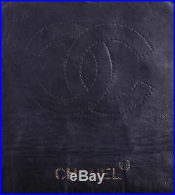 CHANEL Navy Blue Mini Flap Leather 24K Gold Jumbo CC GHW Crossbody Shoulder Bag