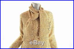 CHANEL Off White Gold Threaded Woven Wool withScarf 2000A France US Size 6