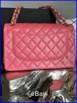 CHANEL Pink Caviar Jumbo Classic Double Flap 18S Pearly Rose Gold NEW NWT RARE