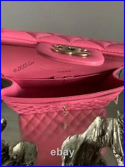 CHANEL Pink Caviar Jumbo Classic Double Flap 19C Rose Gold NWT Barbie Bubblegum
