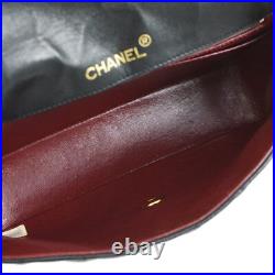 CHANEL Quilted CC Single Chain Shoulder Bag Black Leather Vintage AK35517c