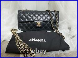 CHANEL Quilted CC Single Flap Shoulder Bag Lambskin Leather with Gold hardware