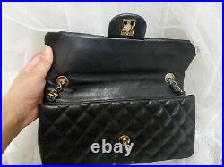 CHANEL Quilted CC Single Flap Shoulder Bag Lambskin Leather with Gold hardware