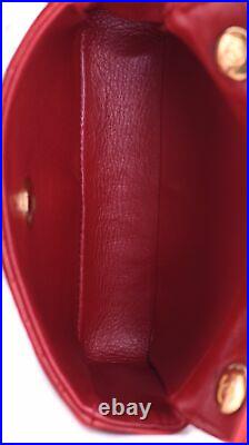 CHANEL Red Leather Rectangular Mini Classic Flap 24K Gold CC Crossbody Bag