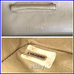 CHANEL Single Flap Vintage Beige Leather Gold HW Shoulder Bag 89-91 FRANCE