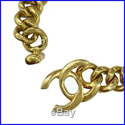 CHANEL Turn Lock Chain Necklace Choker Gold 96P France Vintage Authentic #FF529