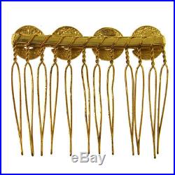 CHANEL Vintage CC Logos Hair Comb Gold France Accessories BT16409d