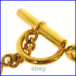 CHANEL Vintage CC Logos Icon Charm Motif Gold Chain Bracelet AK25238f